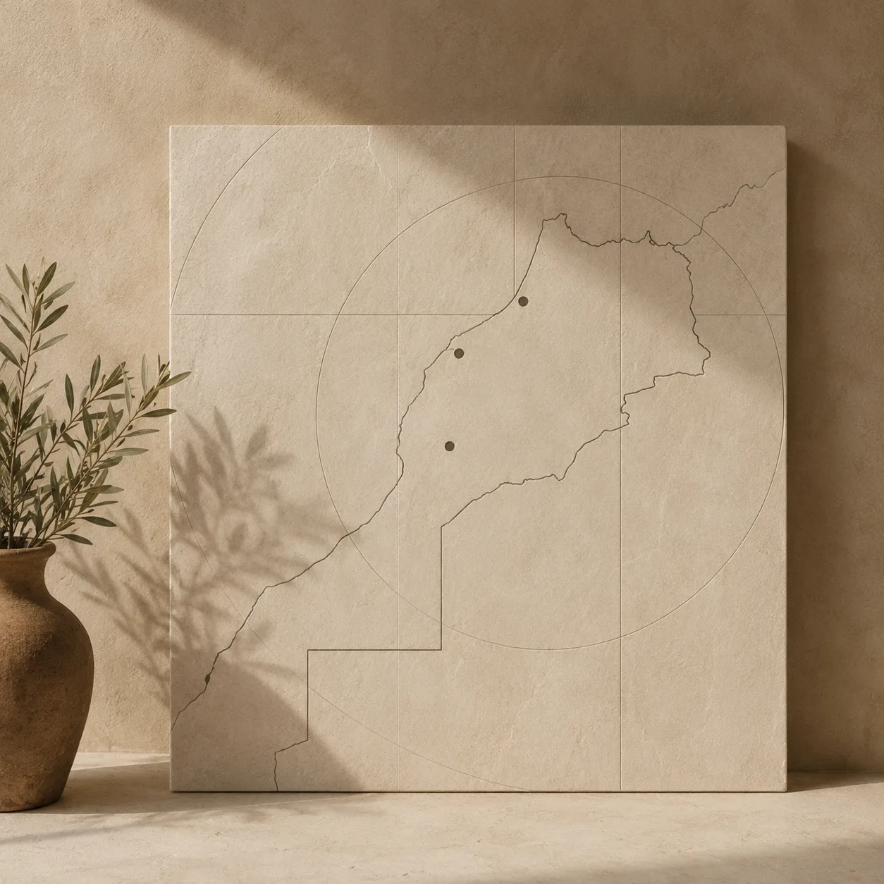 Carte des zones d'intervention de Yamé Architecture Studio au Maroc.